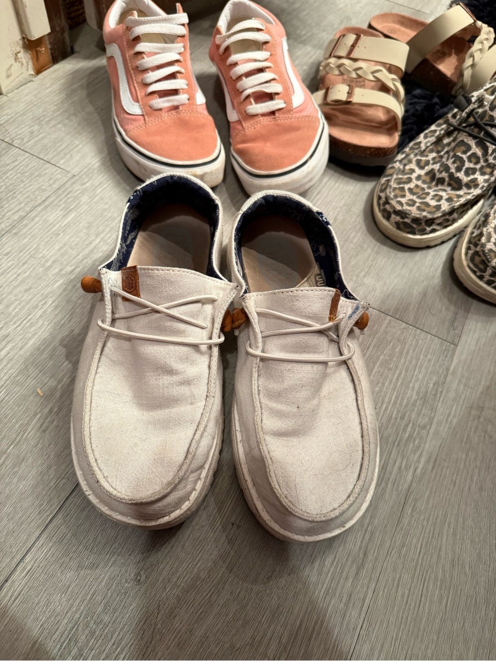 Hey Dude Women's Slip-On Loafers in Light Gray